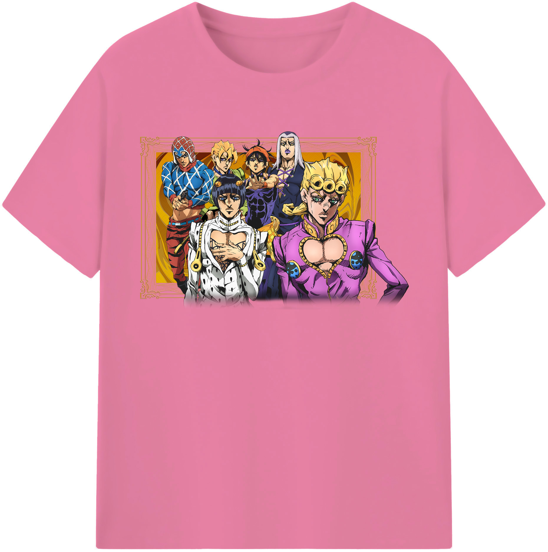（画像用） ジョジョの奇妙な冒険 ジョルノ?ジョバァーナ JoJo's Bizarre Adventure Giorno Giovanna 綿100％半袖Tシャツ（フロントプリント）